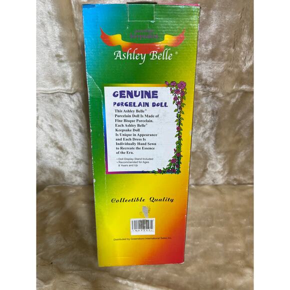 Ashley Belle Beautiful Porcelain Girl Doll Pink Hat NEW - Picture 4 of 7